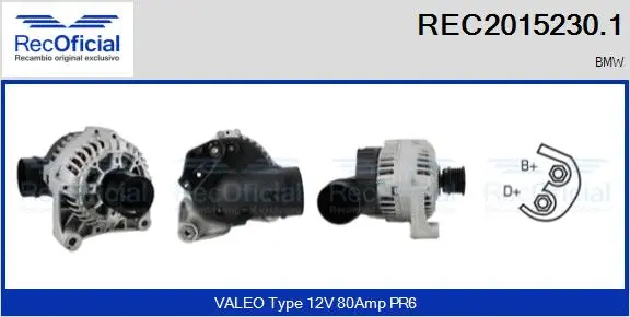 Alternateur RECOFICIAL REC2015230.1