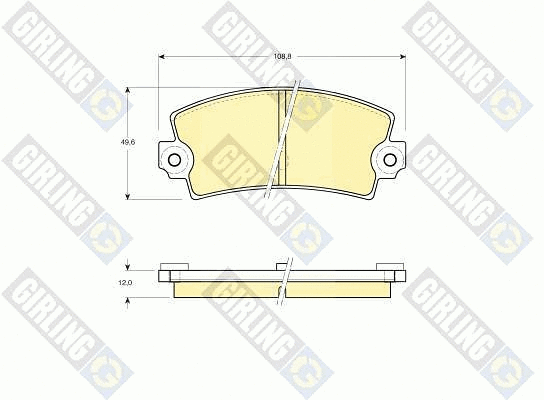 Kit de plaquettes de frein, frein à disque GIRLING 6101553