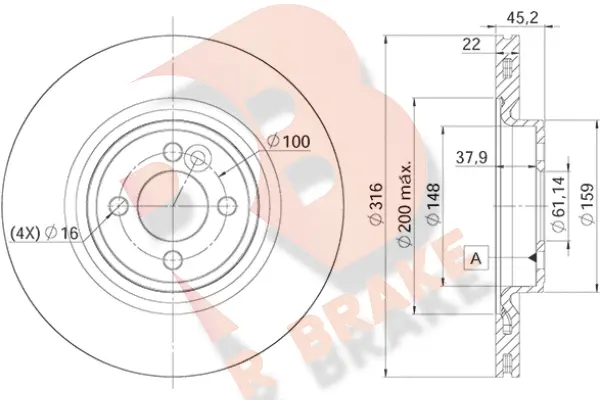 Disque de frein R BRAKE 78RBD29065