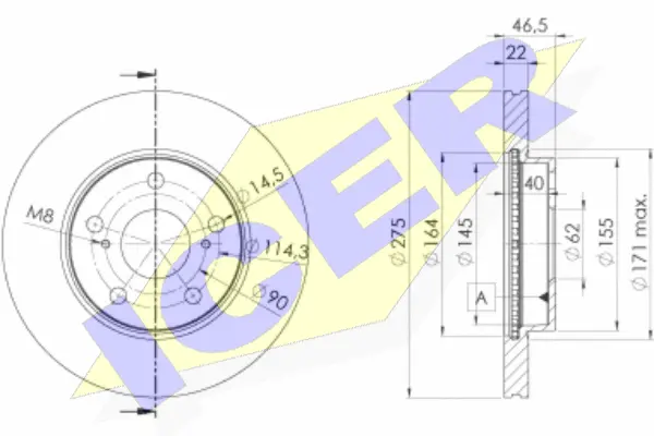Disque de frein ICER 78BD2890-2