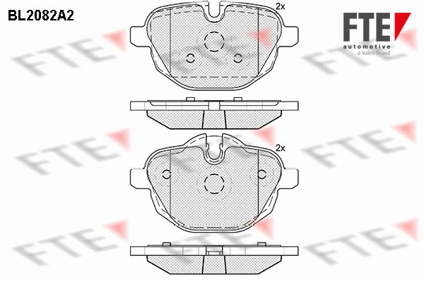 Kit de plaquettes de frein, frein à disque FTE 9010666