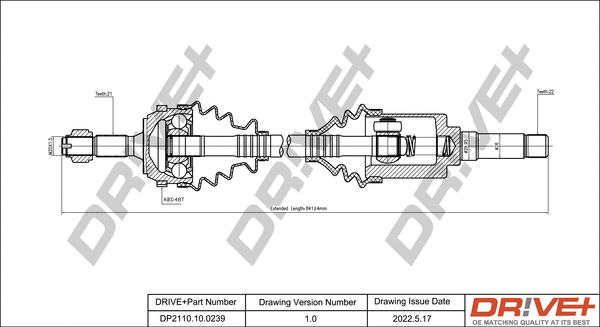 Arbre de transmission Dr!ve+ DP2110.10.0239