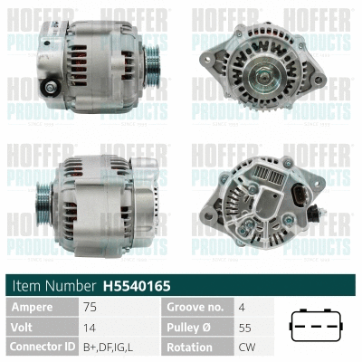 Alternateur HOFFER H5540165