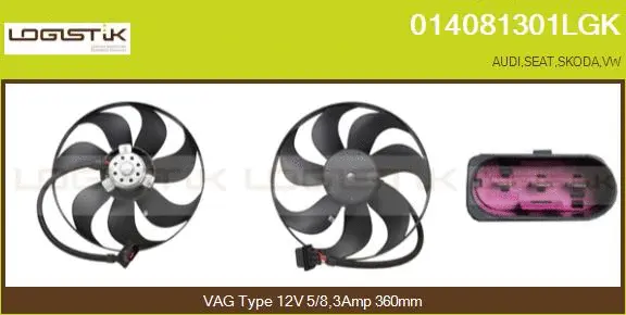Ventilateur, refroidissement du moteur LGK 014081301LGK