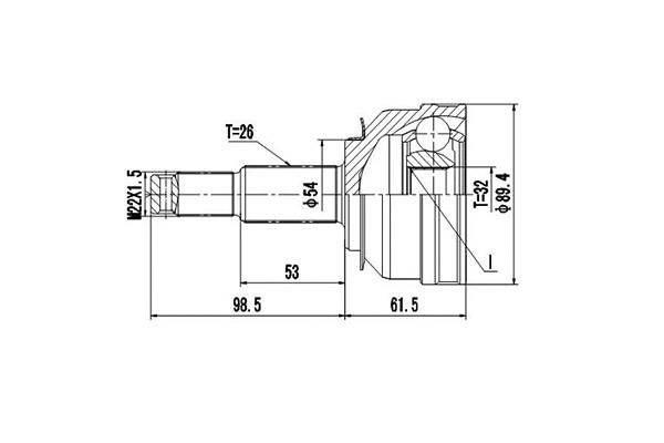 Jeu de joints, arbre de transmission DYNAMATRIX DCV809005