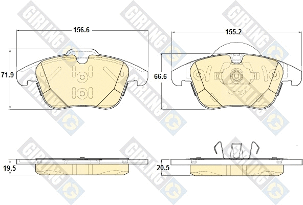 Kit de plaquettes de frein, frein à disque GIRLING 6119252