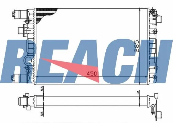 Radiateur, refroidissement du moteur REACH 1.40.13580.534