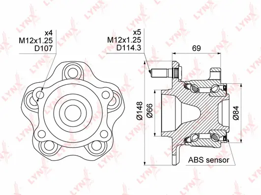 Kit de roulements de roue LYNXAUTO WH-1009
