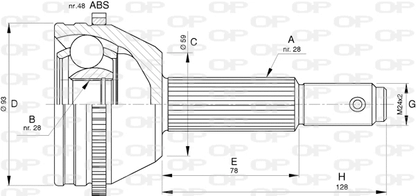 Jeu de joints, arbre de transmission OPEN PARTS CVJ5790.10