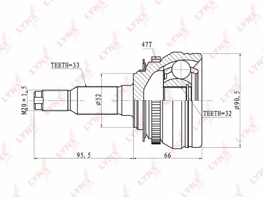 Jeu de joints, arbre de transmission LYNXAUTO CO-1839A