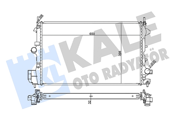 Radiateur, refroidissement du moteur KALE OTO RADYATÖR 355580