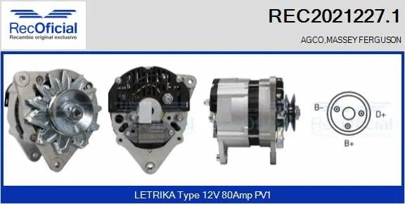 Alternateur RECOFICIAL REC2021227.1