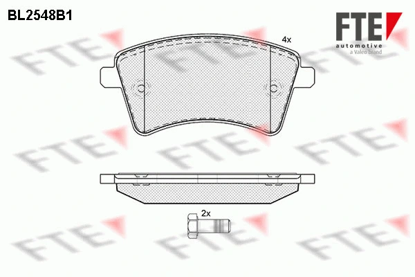 Kit de plaquettes de frein, frein à disque FTE 9010800