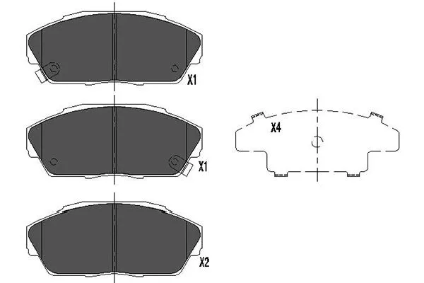 Kit de plaquettes de frein, frein à disque KAVO PARTS KBP-2027