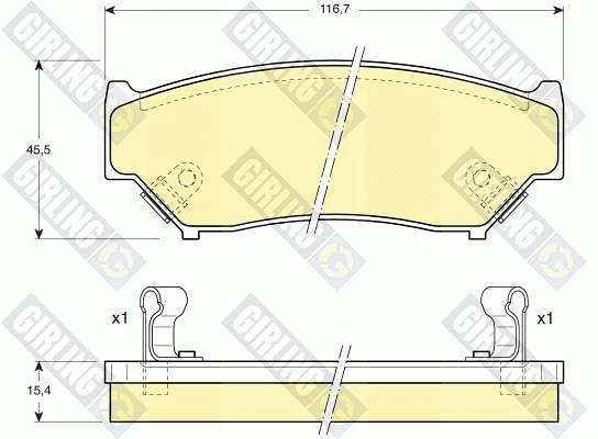 Kit de plaquettes de frein, frein à disque GIRLING 6111749