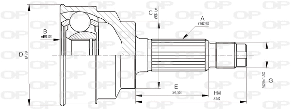 Jeu de joints, arbre de transmission OPEN PARTS CVJ5665.10
