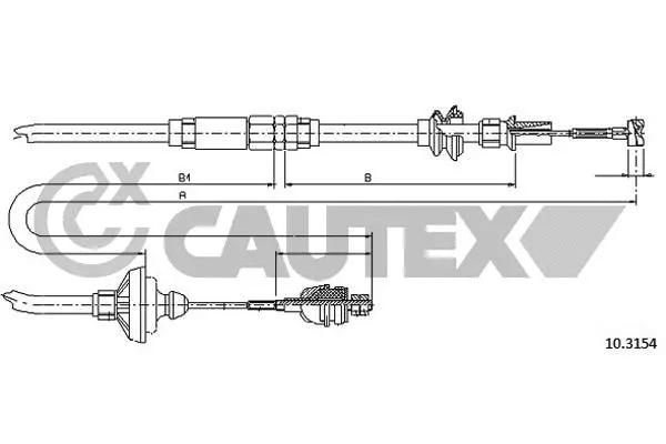 Tirette à câble, commande d'embrayage CAUTEX 765773