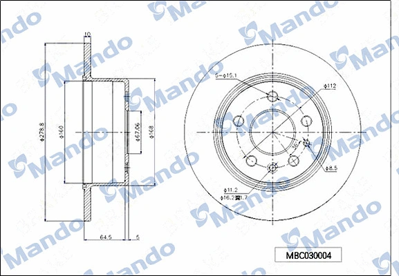 Disque de frein MANDO MBC030004