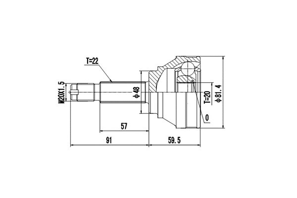 Jeu de joints, arbre de transmission DYNAMATRIX DCV817005