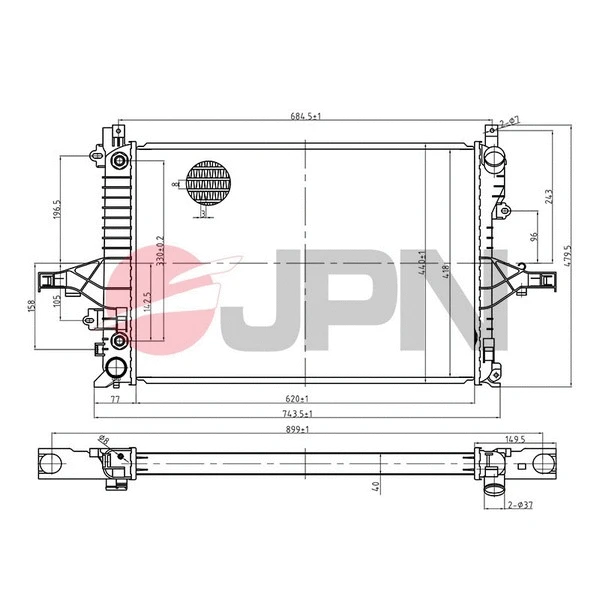 Radiateur, refroidissement du moteur JPN 60C9072-JPN