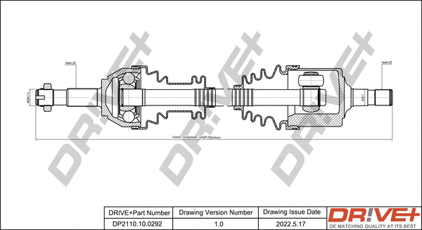 Arbre de transmission Dr!ve+ DP2110.10.0292