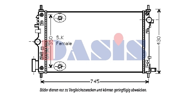Radiateur, refroidissement du moteur AKS DASIS 150097N