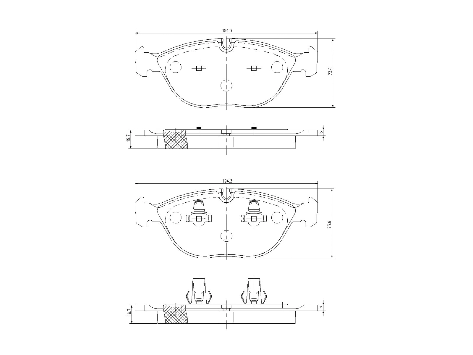 Kit de plaquettes de frein, frein à disque A.Z. Meisterteile AZMT-44-022-1000