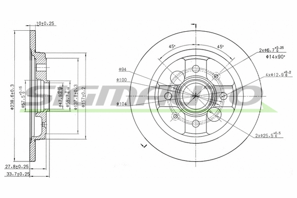 Disque de frein SIGMAUTO DBA785S