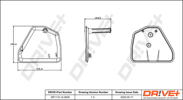 Kit de filtre hydraulique, boîte automatique Dr!ve+ DP1110.14.0009