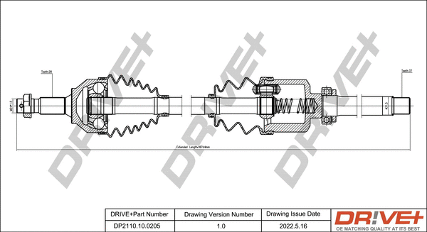 Arbre de transmission Dr!ve+ DP2110.10.0205