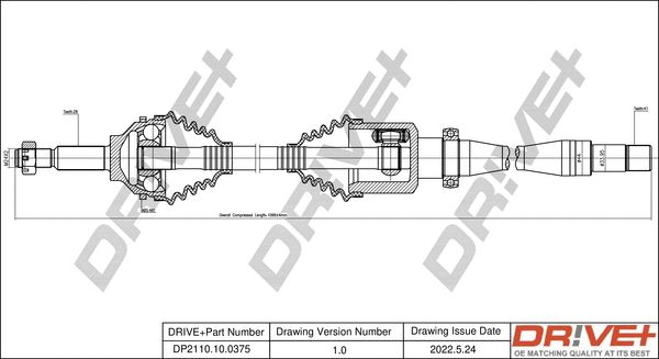 Arbre de transmission Dr!ve+ DP2110.10.0375
