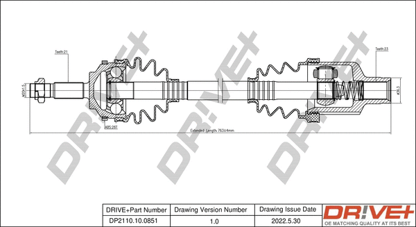 Arbre de transmission Dr!ve+ DP2110.10.0851