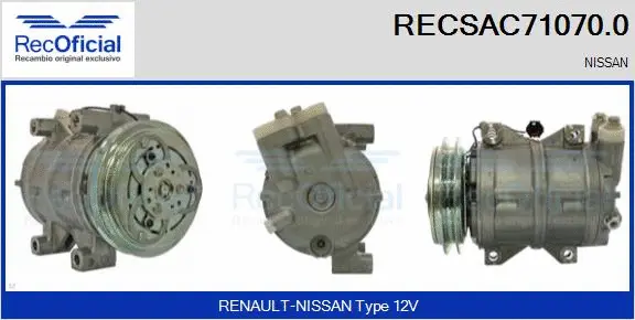 Compresseur, climatisation RECOFICIAL RECSAC71070.0