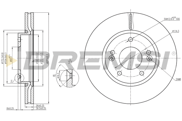Disque de frein BREMSI CD7619V