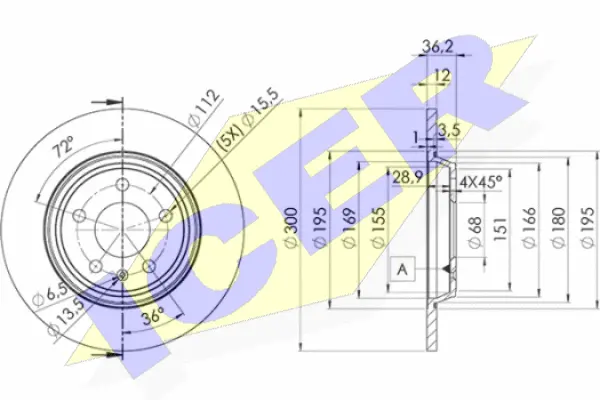 Disque de frein ICER 78BD6075-2
