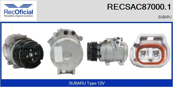 Compresseur, climatisation RECOFICIAL RECSAC87000.1