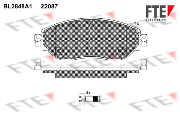 Kit de plaquettes de frein, frein à disque FTE 9011024