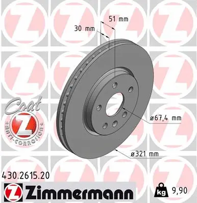 Disque de frein ZIMMERMANN 430.2615.20