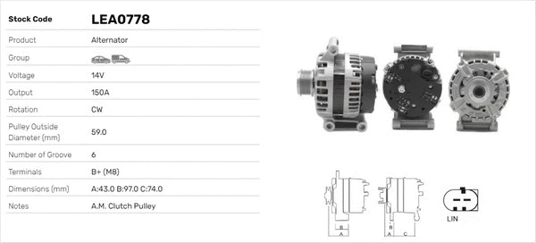 Alternateur LUSA LEA0778