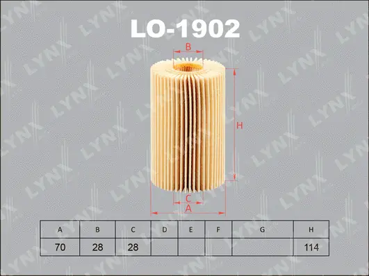 Filtre à huile LYNXAUTO LO-1902