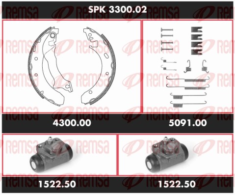 Kit de freins, freins à tambours REMSA SPK 3300.02