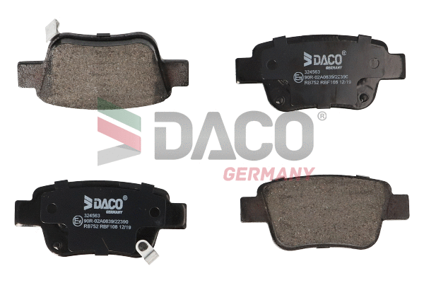 Kit de plaquettes de frein, frein à disque DACO Germany 324563