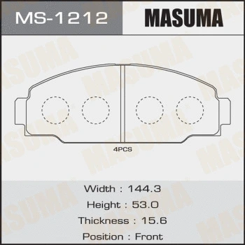 Jeu de mâchoires de frein MASUMA MS-1212