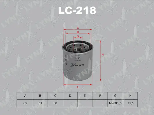 Filtre à huile LYNXAUTO LC-218
