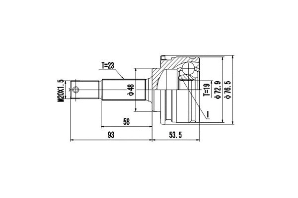 Jeu de joints, arbre de transmission DYNAMATRIX DCV841040