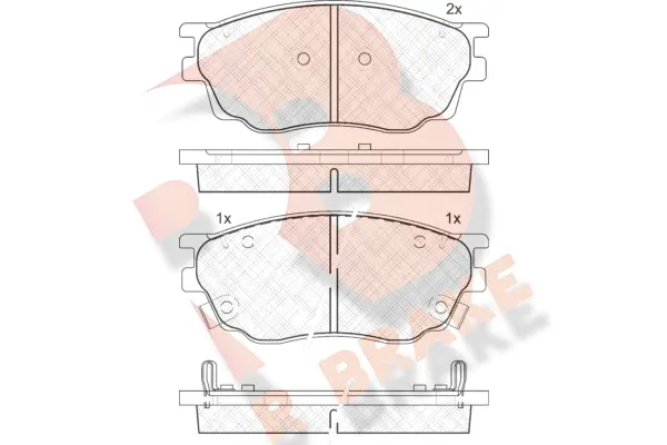 Kit de plaquettes de frein, frein à disque R BRAKE RB1542