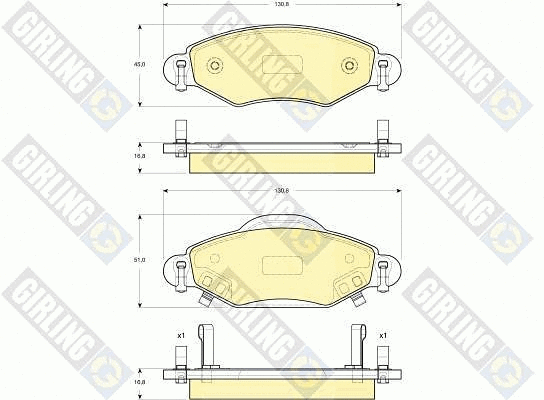 Kit de plaquettes de frein, frein à disque GIRLING 6133244
