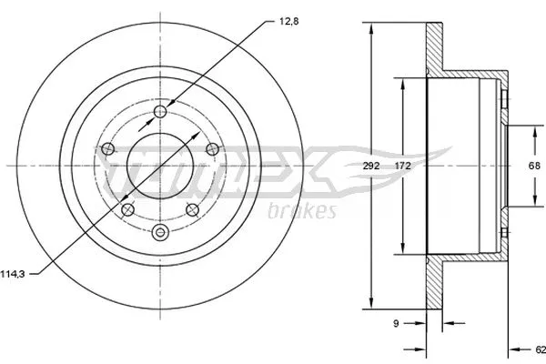 Disque de frein TOMEX Brakes TX 72-89