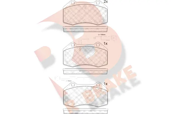 Kit de plaquettes de frein, frein à disque R BRAKE RB1879-203