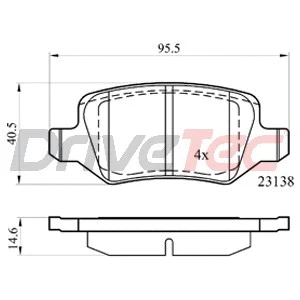 Kit de plaquettes de frein, frein à disque DriveTec DPAD1741